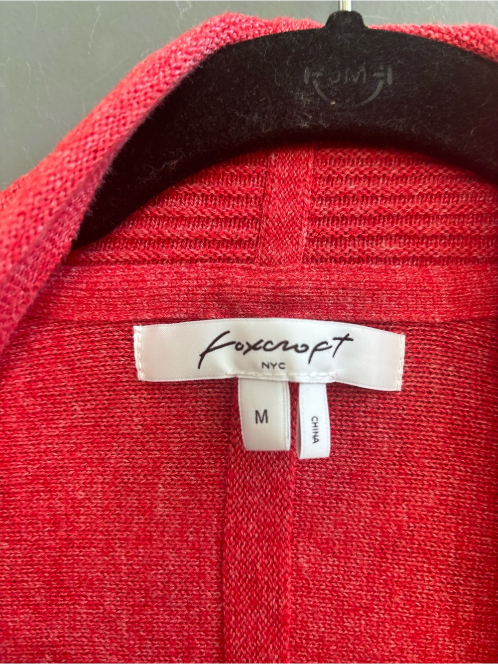 Foxcroft Open-Front Red Cardigan with Pockets - Picture 3 of 4